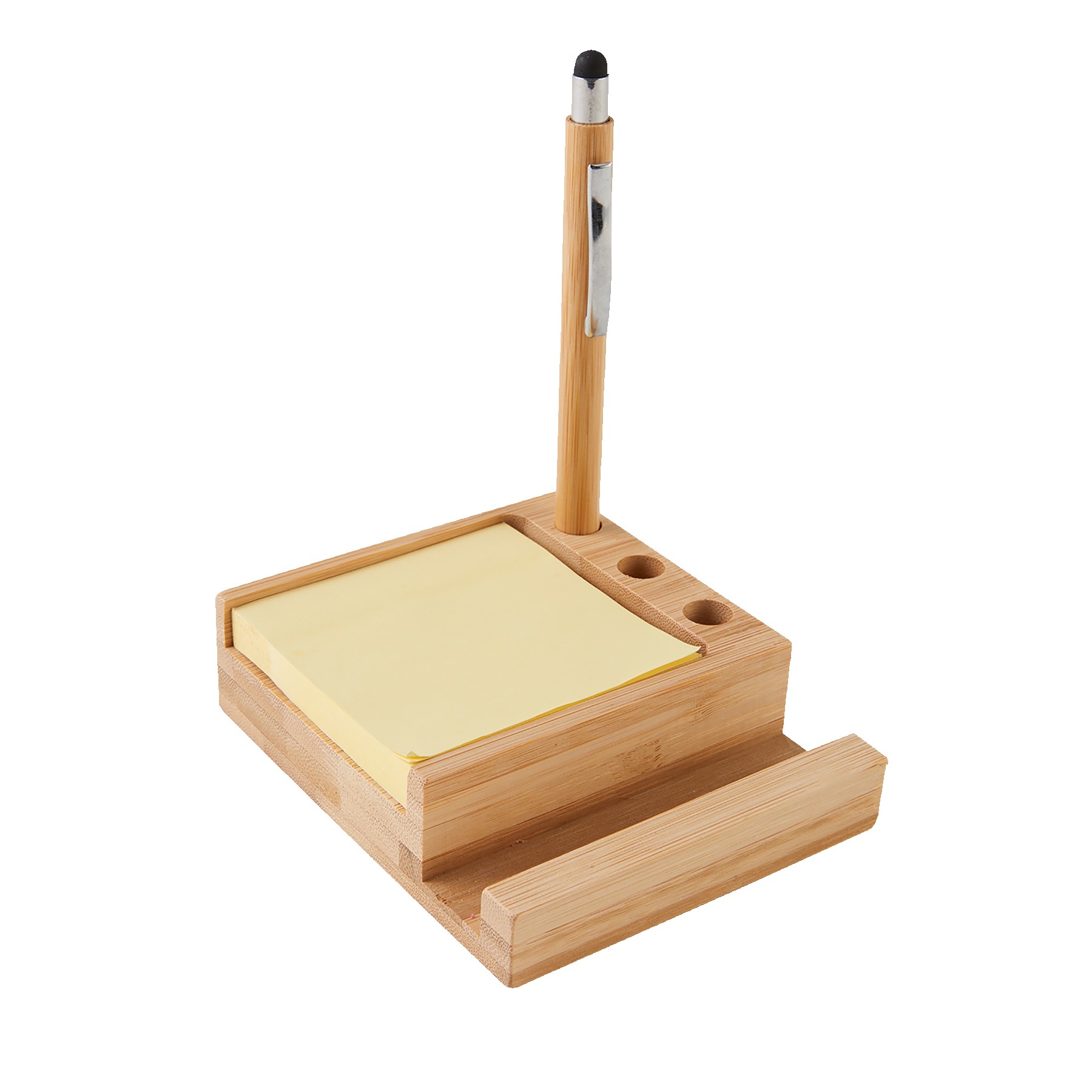 Bamboo Desk Organizer w/Phone Holder