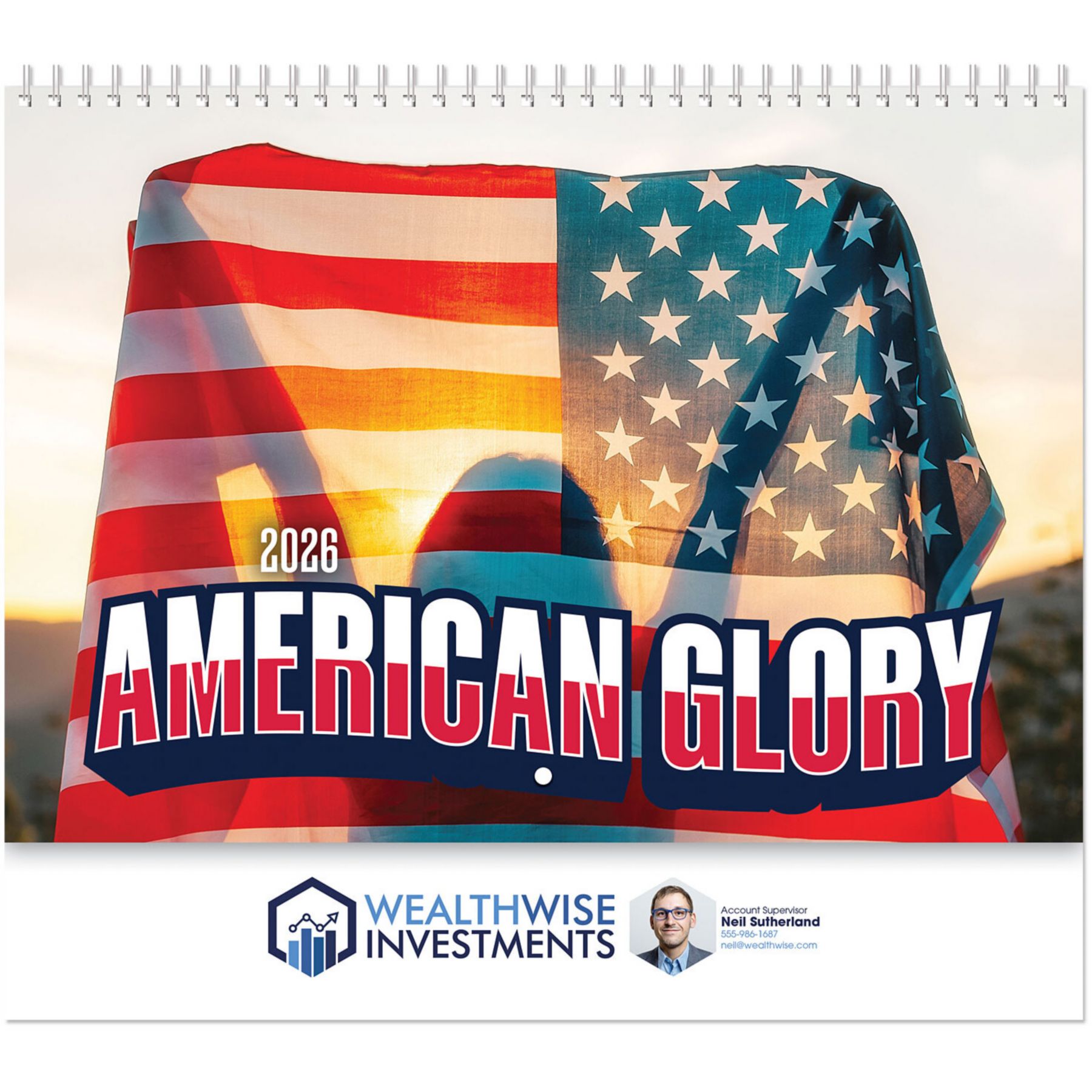 Full Color American Glory Spiral Wall Calendar
