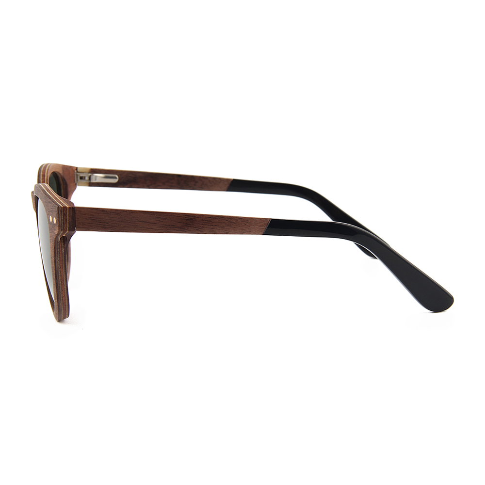 Wooden Series Full Round Ebony, Zebra, Walnut Sunglasses (SOUTHFORK)