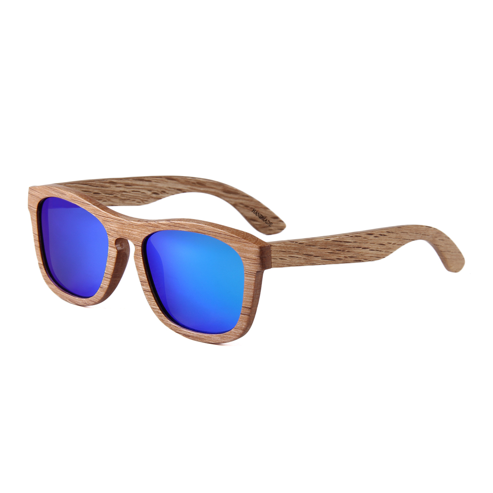 Wooden Modern Zebra Wood Full Jacks Sunglasses (WARMLAKE)