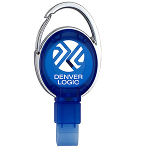Pvc Free Recycled Plastic Carabiner Badge Reel W/Metal Clip (RBRCAR)