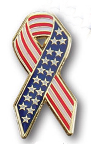 US Flag Ribbon Stock Pin