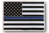 Police Support USA Flag Stock Pin