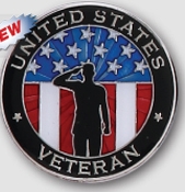 United States Veteran Round Stock Pin