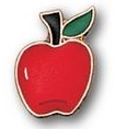 Red Apple Stock Pin