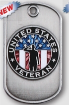 United States Veteran Dog Tag Stock Pin