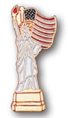Statue of Liberty with Flag Stock Pin