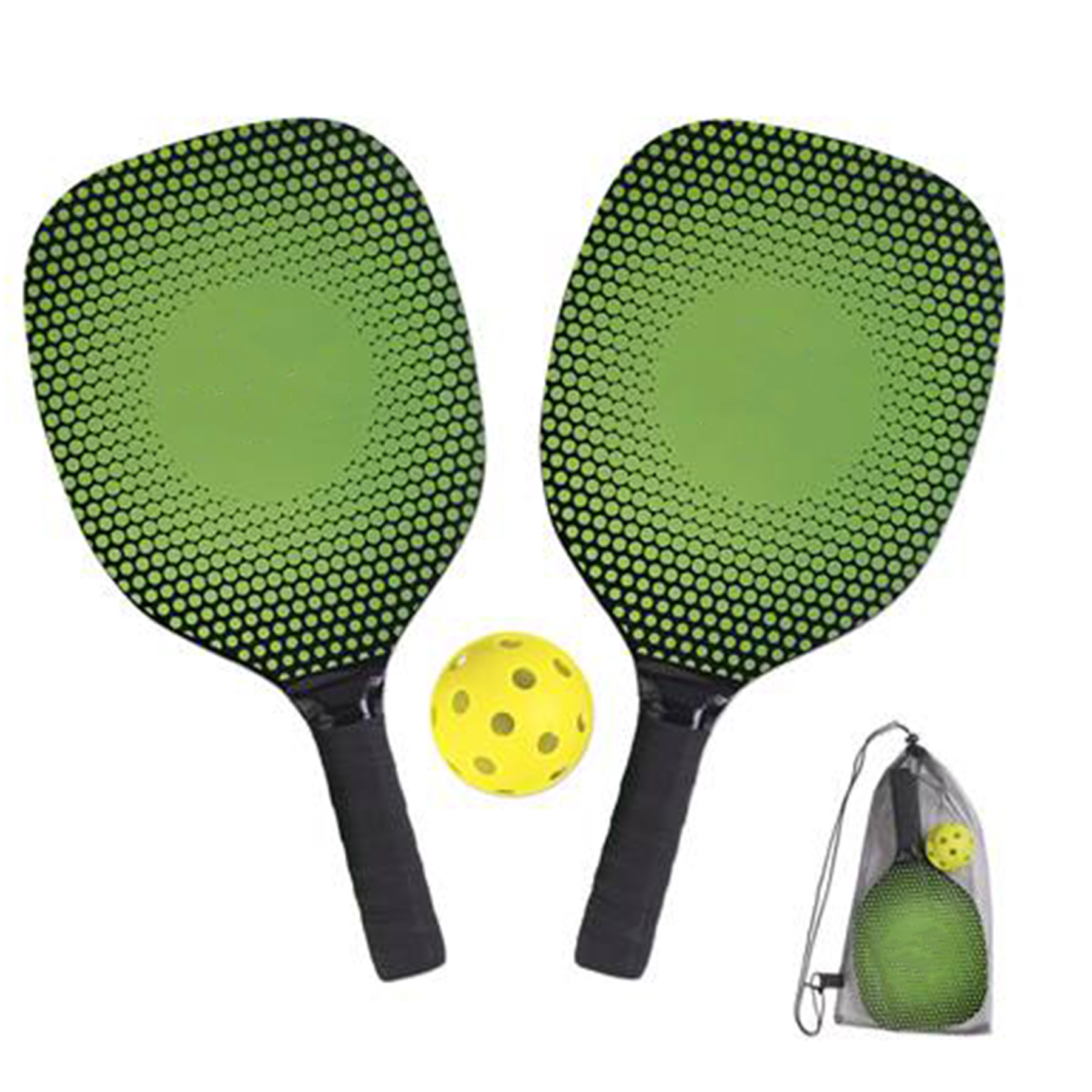 Wood and Plastic Pickleball Paddle Set