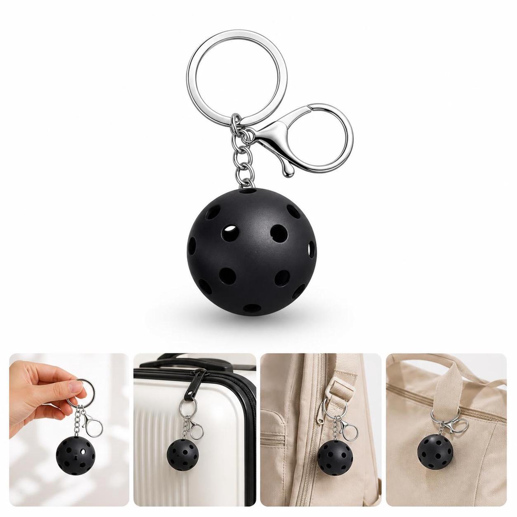 Mini Pickleball Keychain Luggage Tag