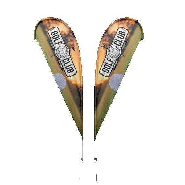 IMPORT 12%27 Double Sided Teardrop Flag with Ground Spike 1