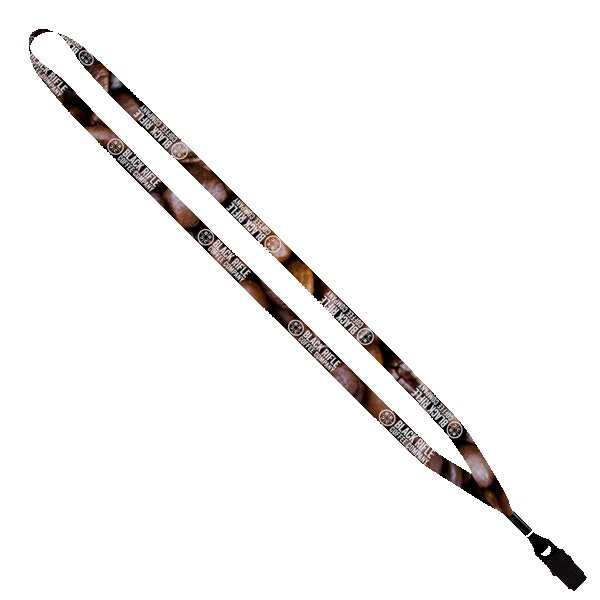 1/2" Dye-Sublimated Lanyard w/Metal Crimp and Bulldog Clip 1