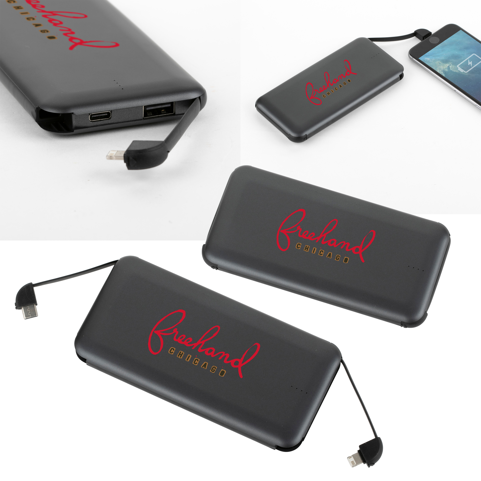 Volt Ul Listed 10,000 Mah Built-In Cable Powerbank 1