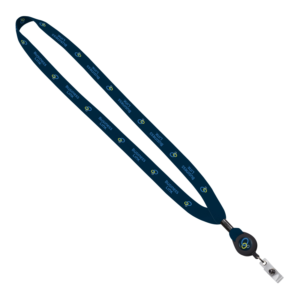 5/8" Dye-Sublimated Lanyard w/ Retractable Badge Reel 1