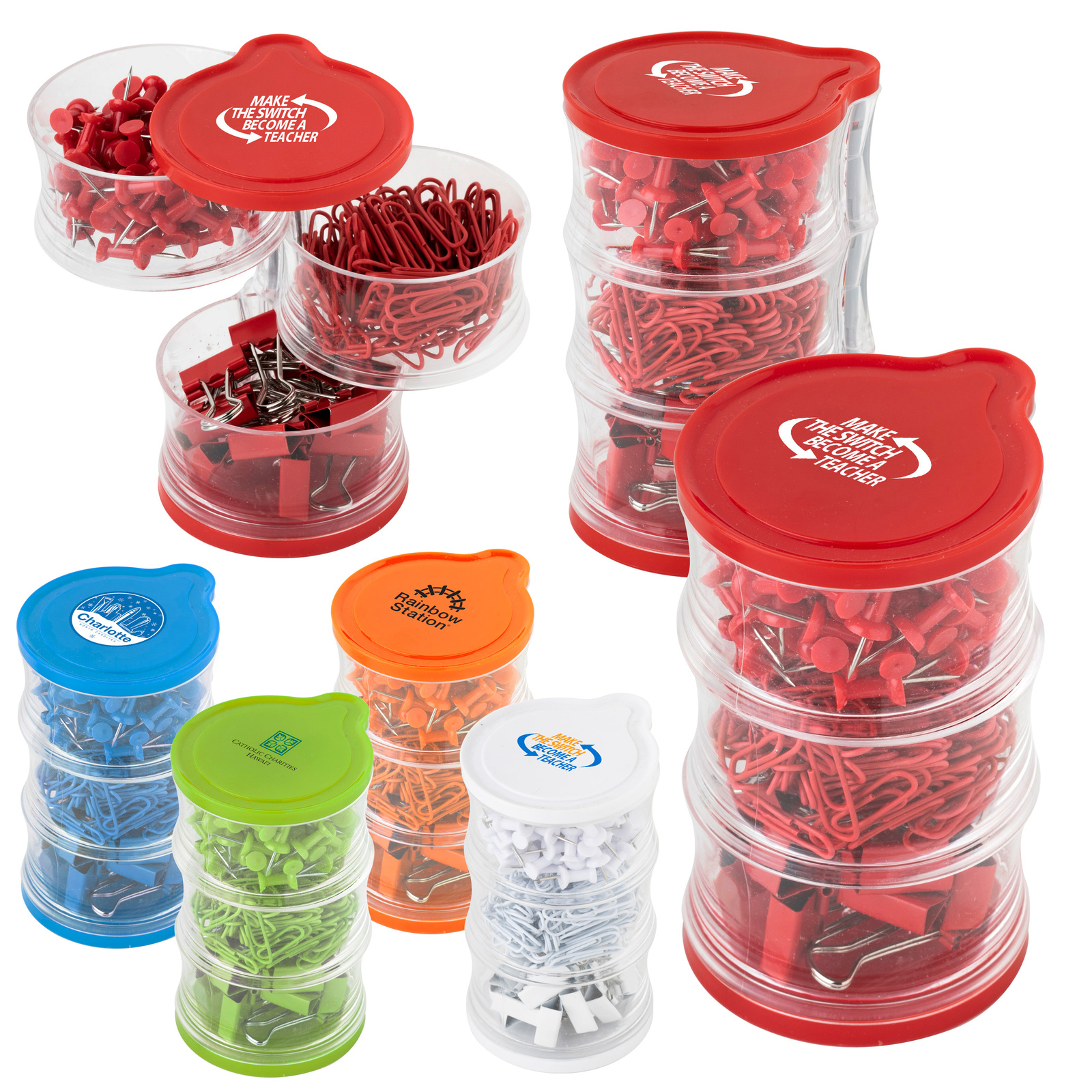 Tower of Clips and Push Pins 1