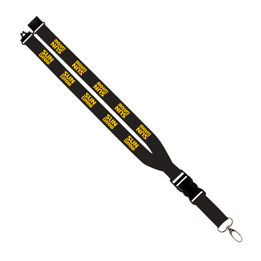 Maverick 1" Polyester Lanyard W/ Slide Buckle Release, Silver Metal Oval & Convenience Release 1