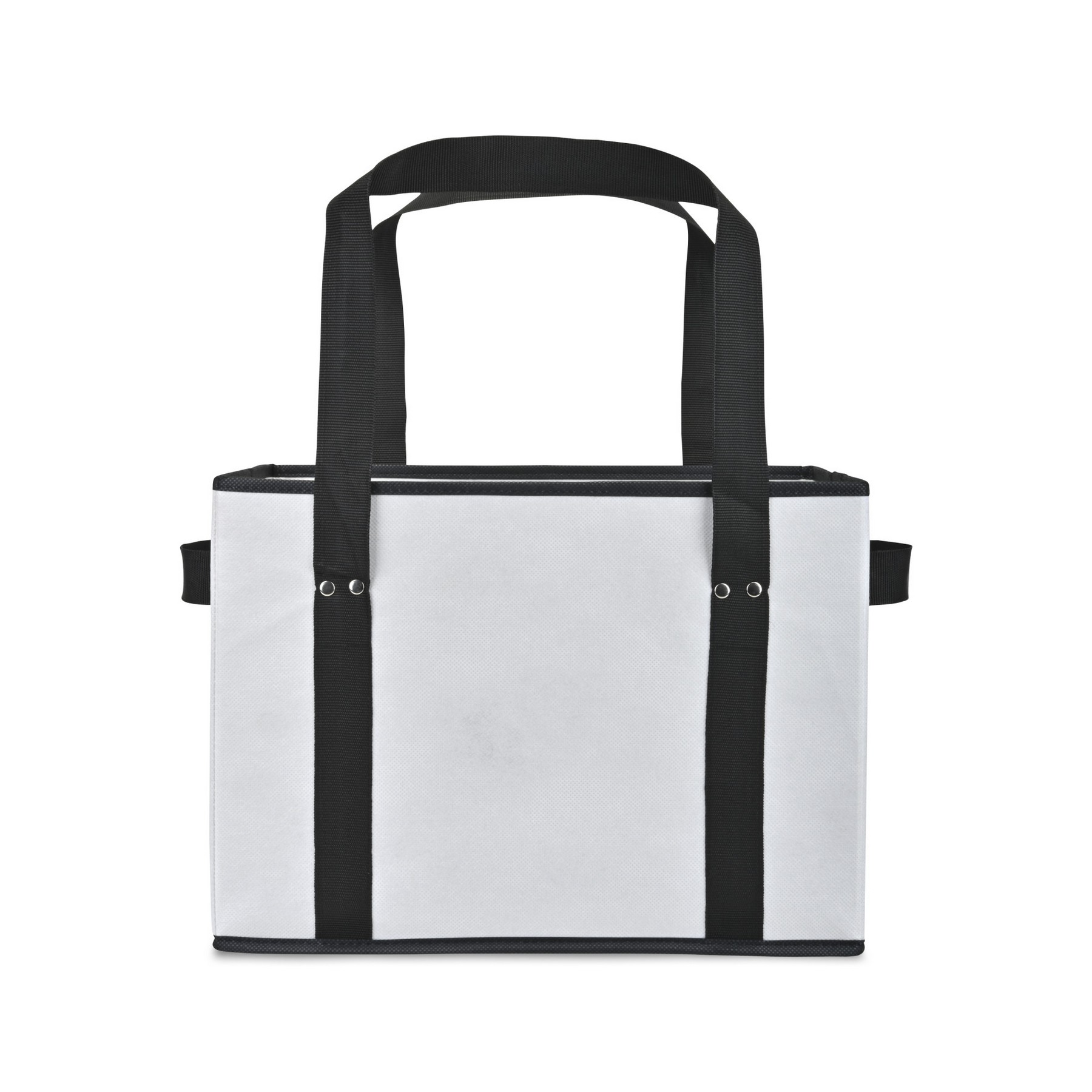 Recycled Non-Woven Collapsible Box Tote - White