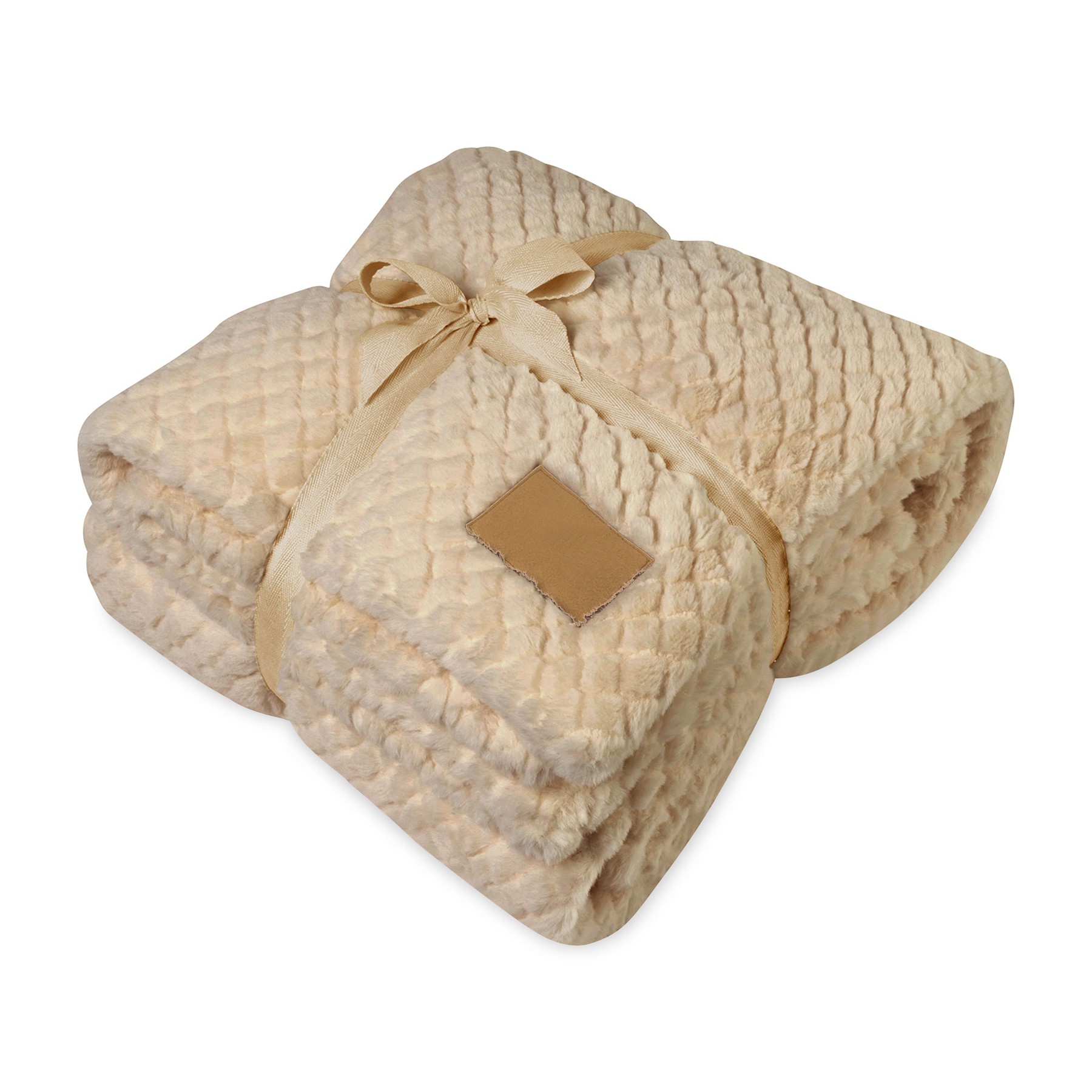 Luxe Nordic Recycled Polyester Throw Blanket - Fawn