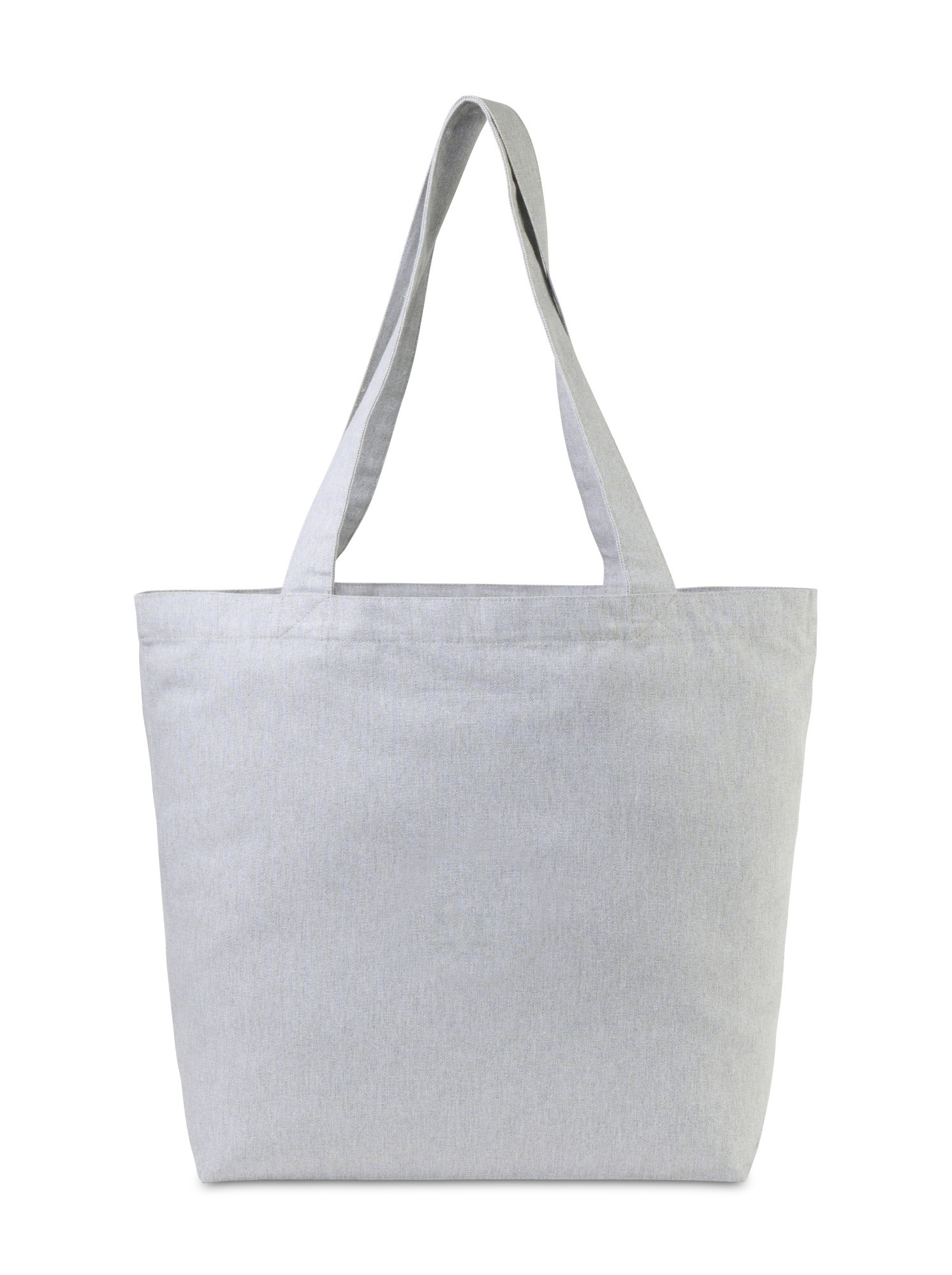 Recycled Cotton Shopper Tote with Interior Pocket - AWARE™ - Light Grey