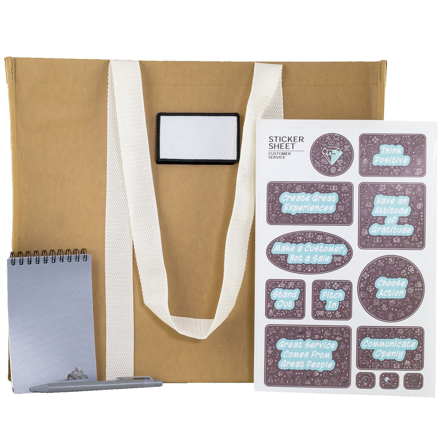 Sustainable Tote, Stone Paper Notebook & Recycled Pen Gift Set