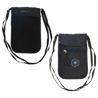 Custom AeroLOFT® Jet Black Safety Organizer Neck Wallet