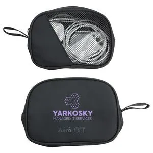 Custom AeroLOFT® Jet Black Tech Organizer Mesh Pouch