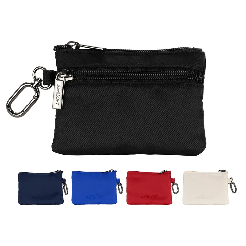 Custom AeroLOFT® Carabiner Zip Wallet - 1