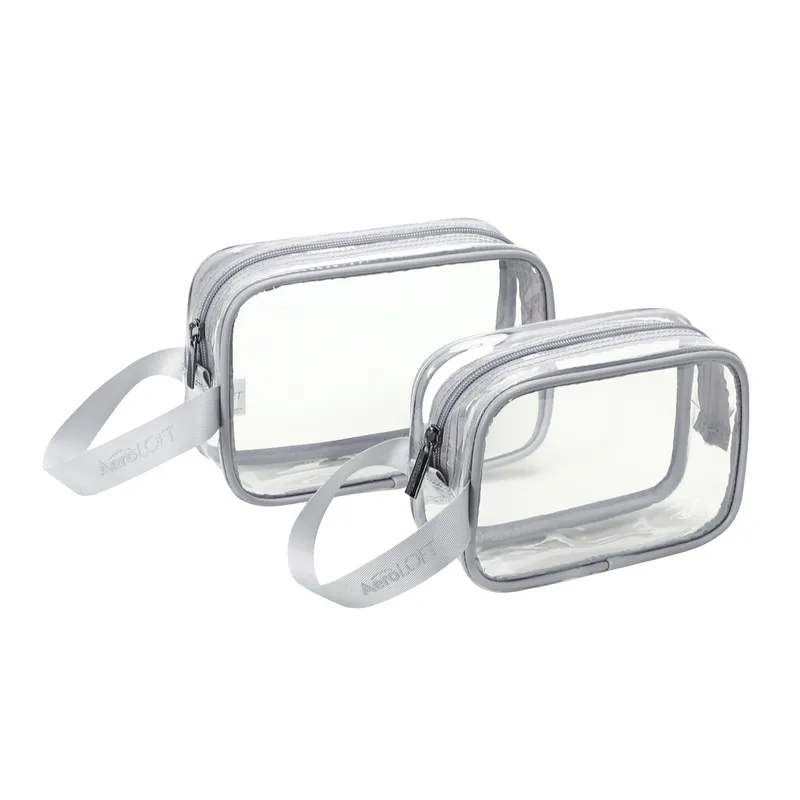 Custom AeroLOFT® Clear View 2 pc Travel Toiletry Bags