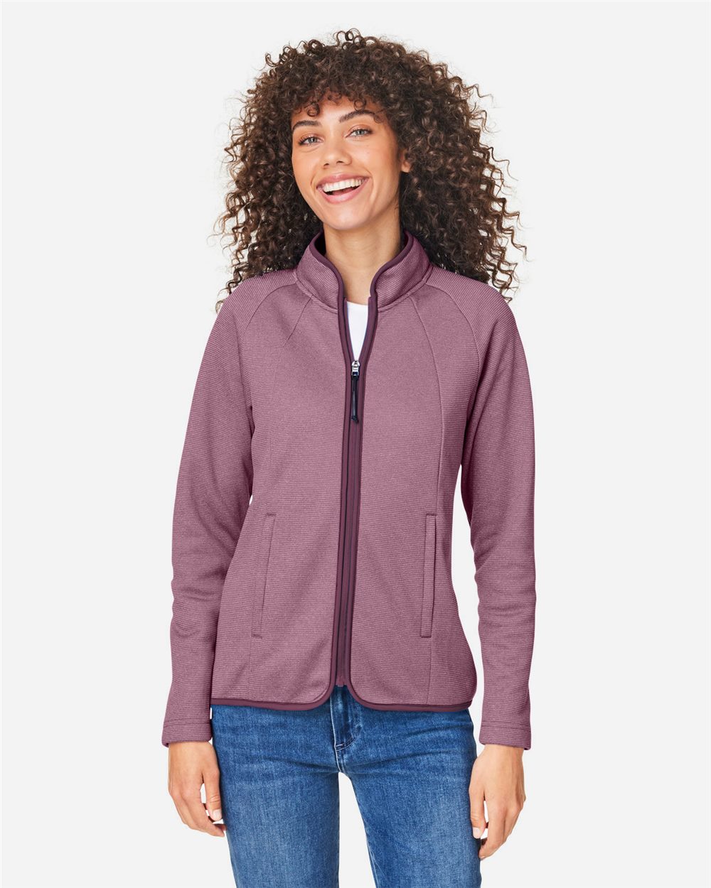 CORE365® Women's Venture Heathered Stripe Full-Zip Jacket