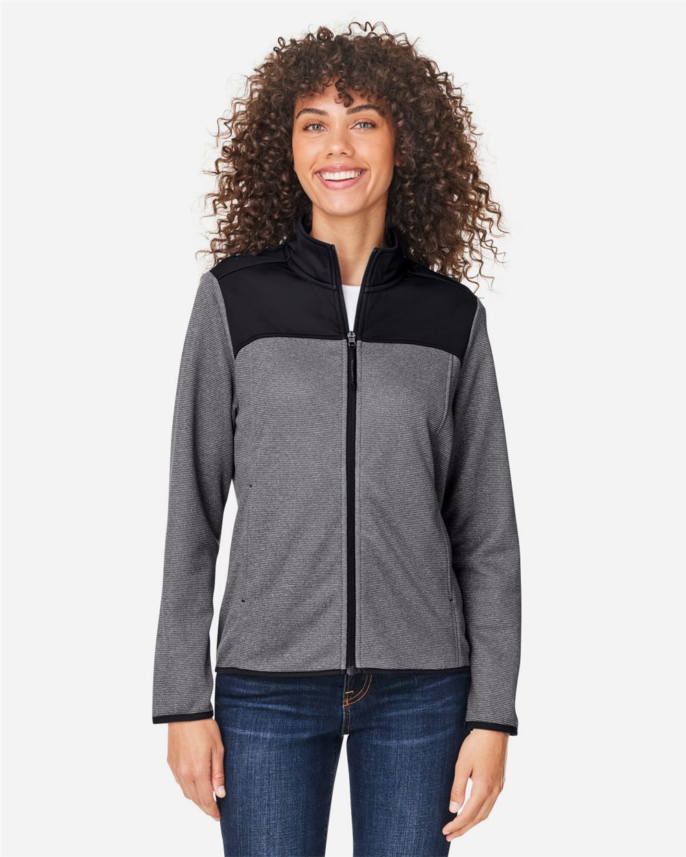 CORE365® Women's Venture Heathered Stripe Hybrid Jacket