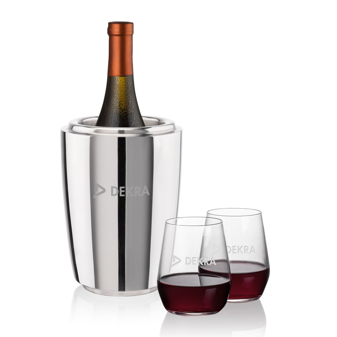 Pescara Wine Cooler & Germain Stemless Wine Set 1