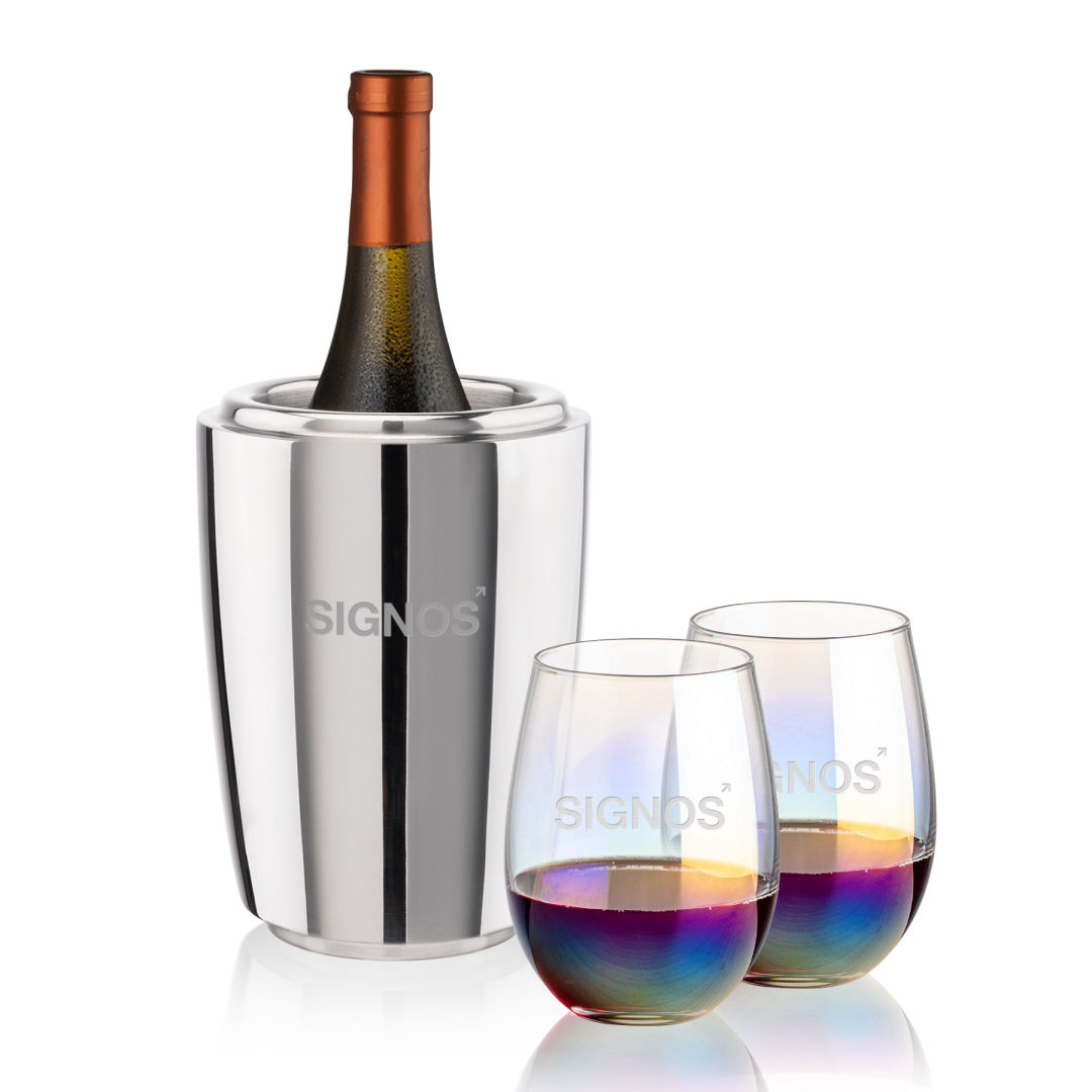 Pescara Wine Cooler & Miami Stemless Wine Set 1
