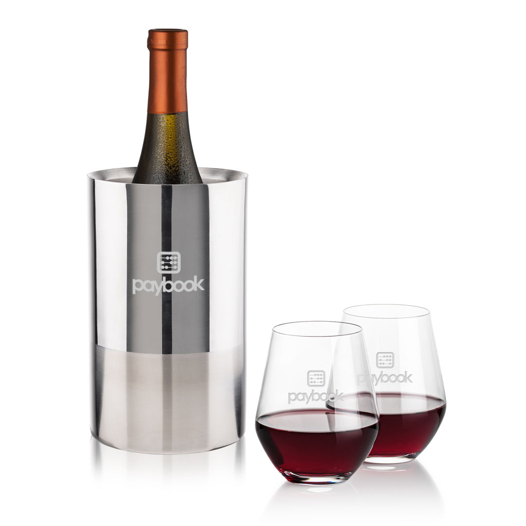 Catania Wine Cooler & Reina Stemless Wine Set 1