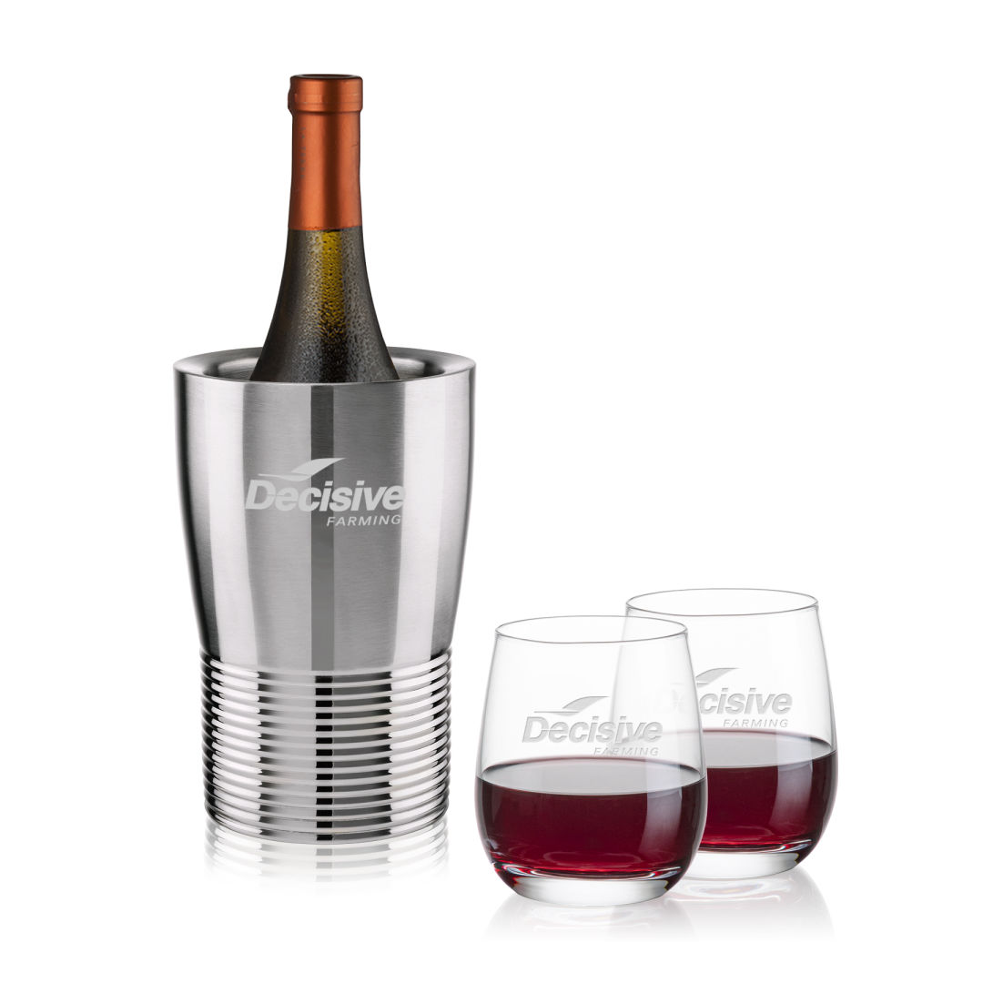 Genoa Wine Cooler & Salem Stemless Wine Set 1