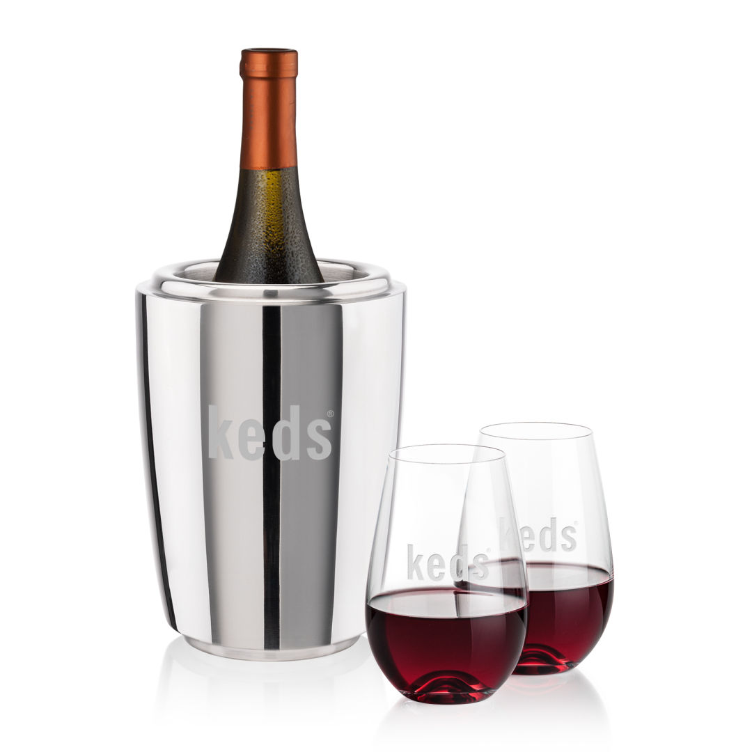 Pescara Wine Cooler & Boston Stemless Wine Set 1