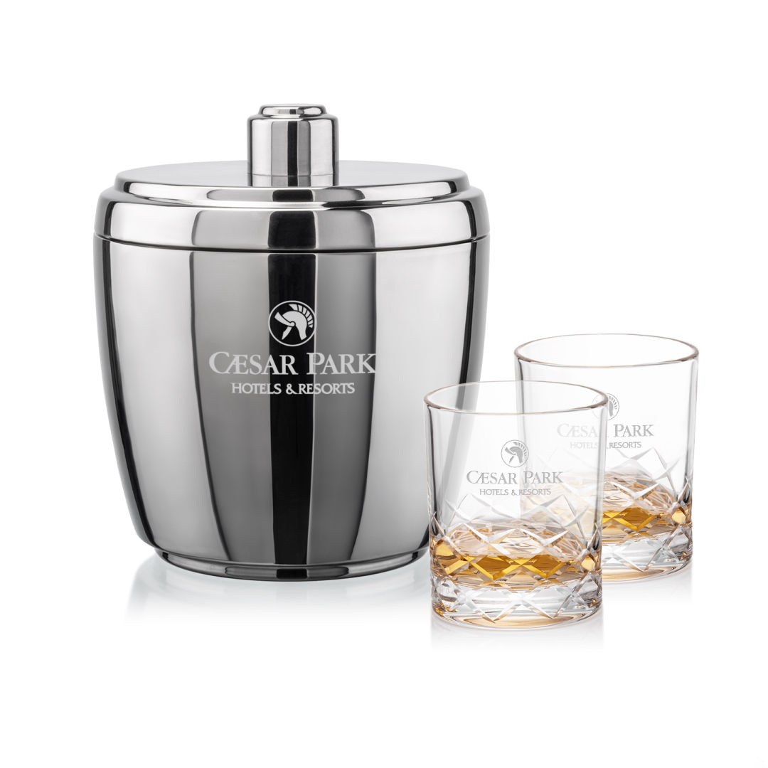 Pescara Ice Bucket & Brentwood On-the-Rocks Set 1