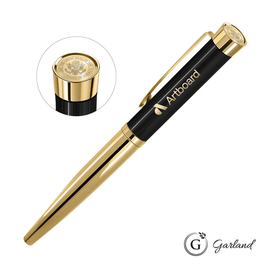 Garland® Executive Cust Emblem Monogram Rollerball Pen-Gold 1