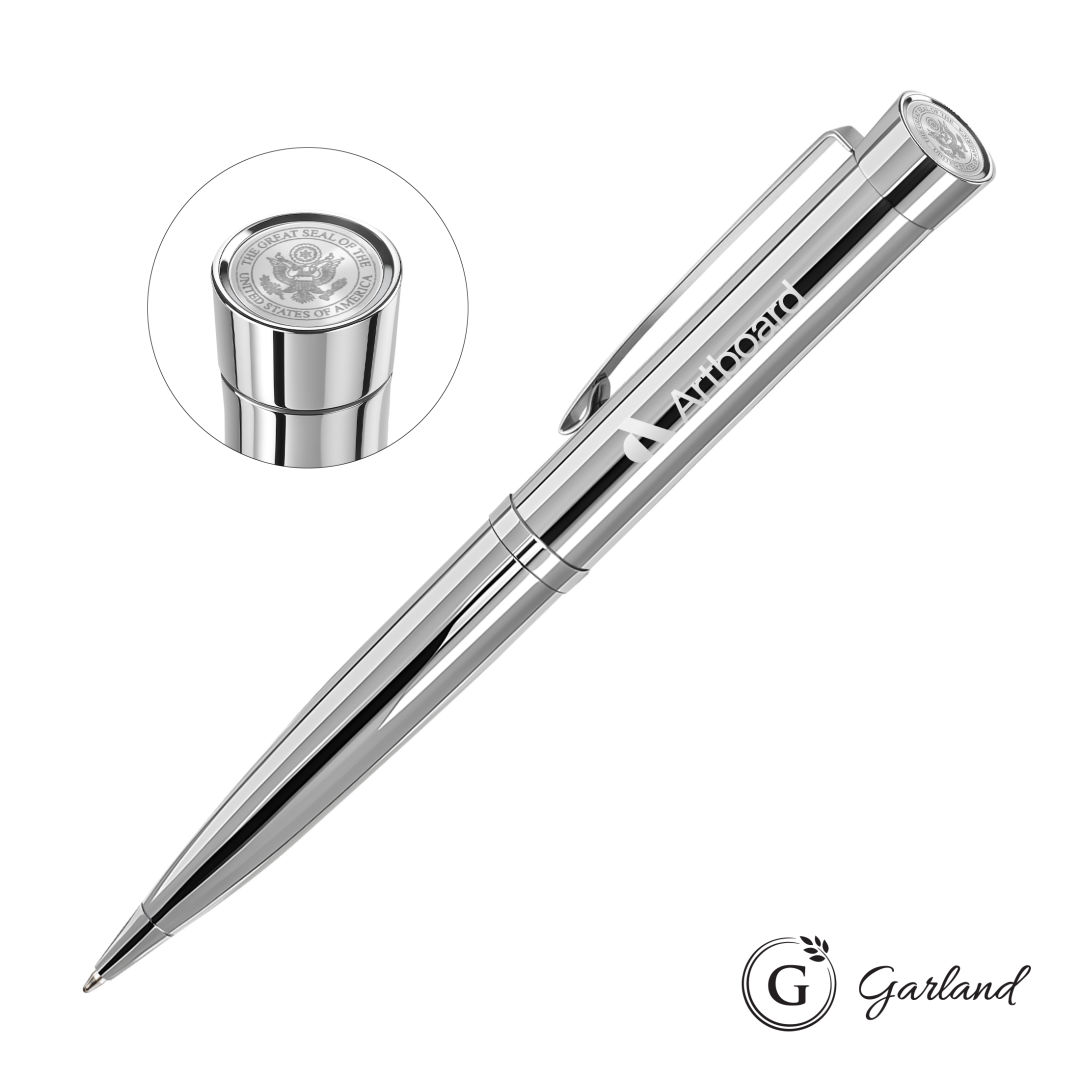 Garland® Executive Signature Custom Emblem Twist Pen-Chrome 1
