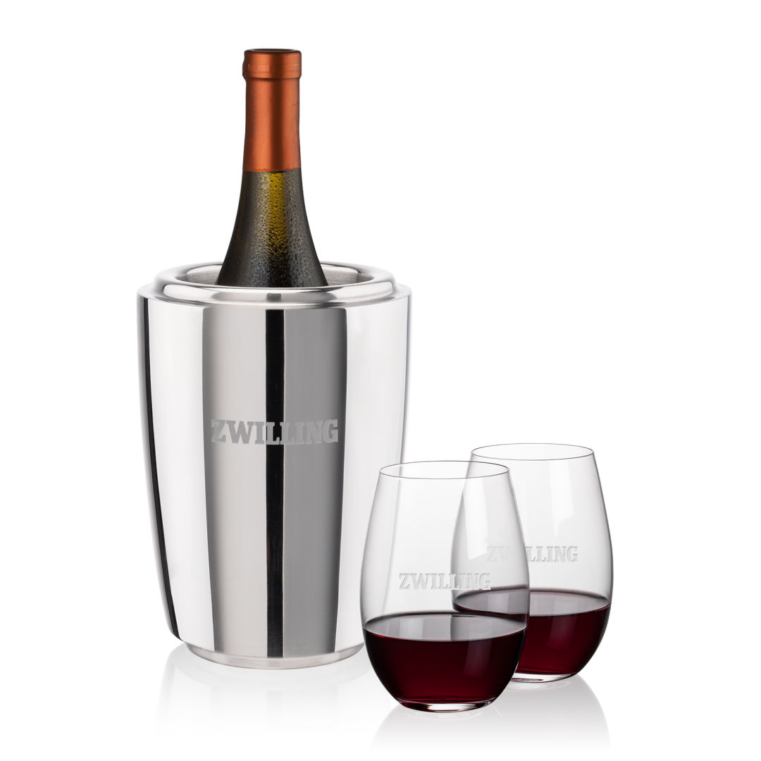 Pescara Wine Cooler & Laurent Stemless Wine Set 1