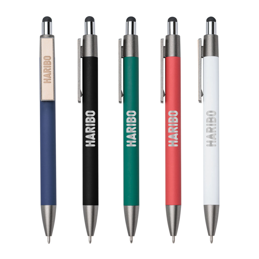 Hughes Metal Pen w/Wood Clip & Black Refill 1