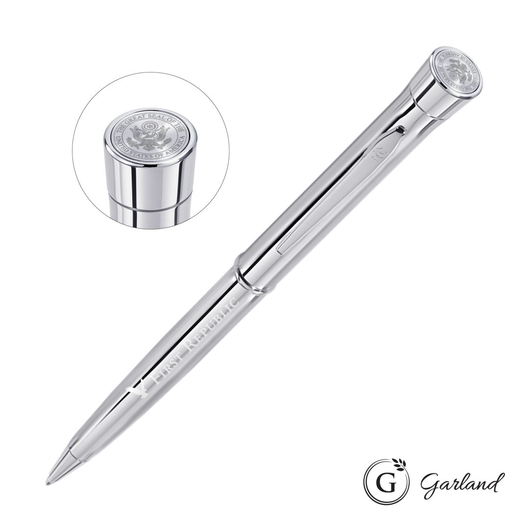 Garland® Signature Custom Emblem Twist Pen - Chrome 1