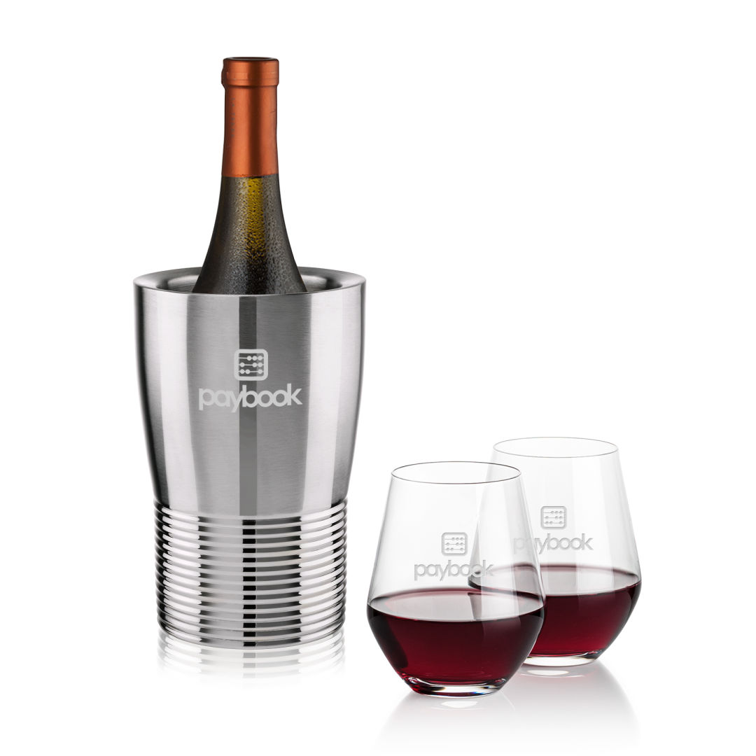 Genoa Wine Cooler & Reina Stemless Wine Set 1