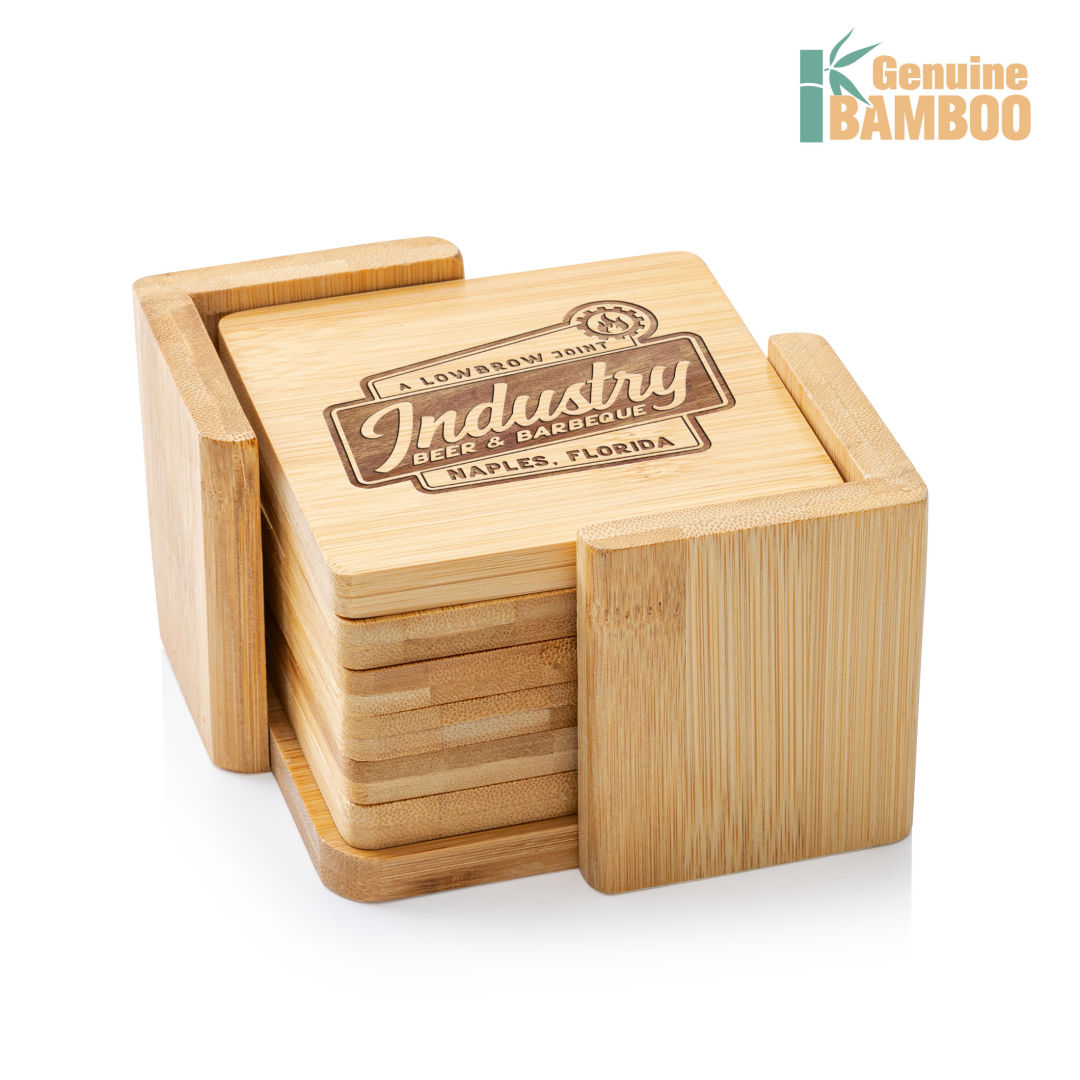 Burke Bamboo Coasters Set - Square 1