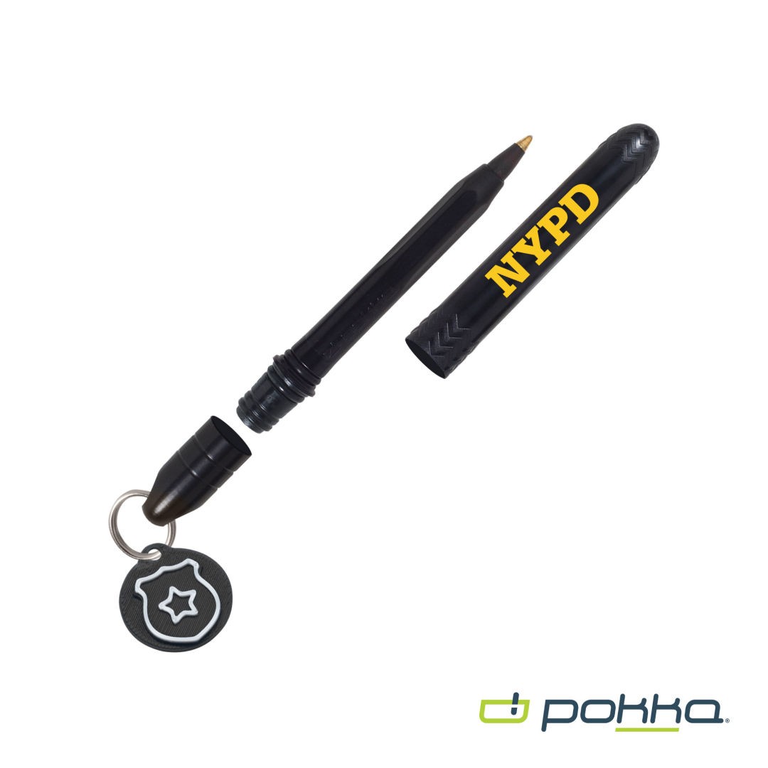 Pokka® Pocket Pen w/Dock & Chrome Keyring & Charm in Tin Box 1