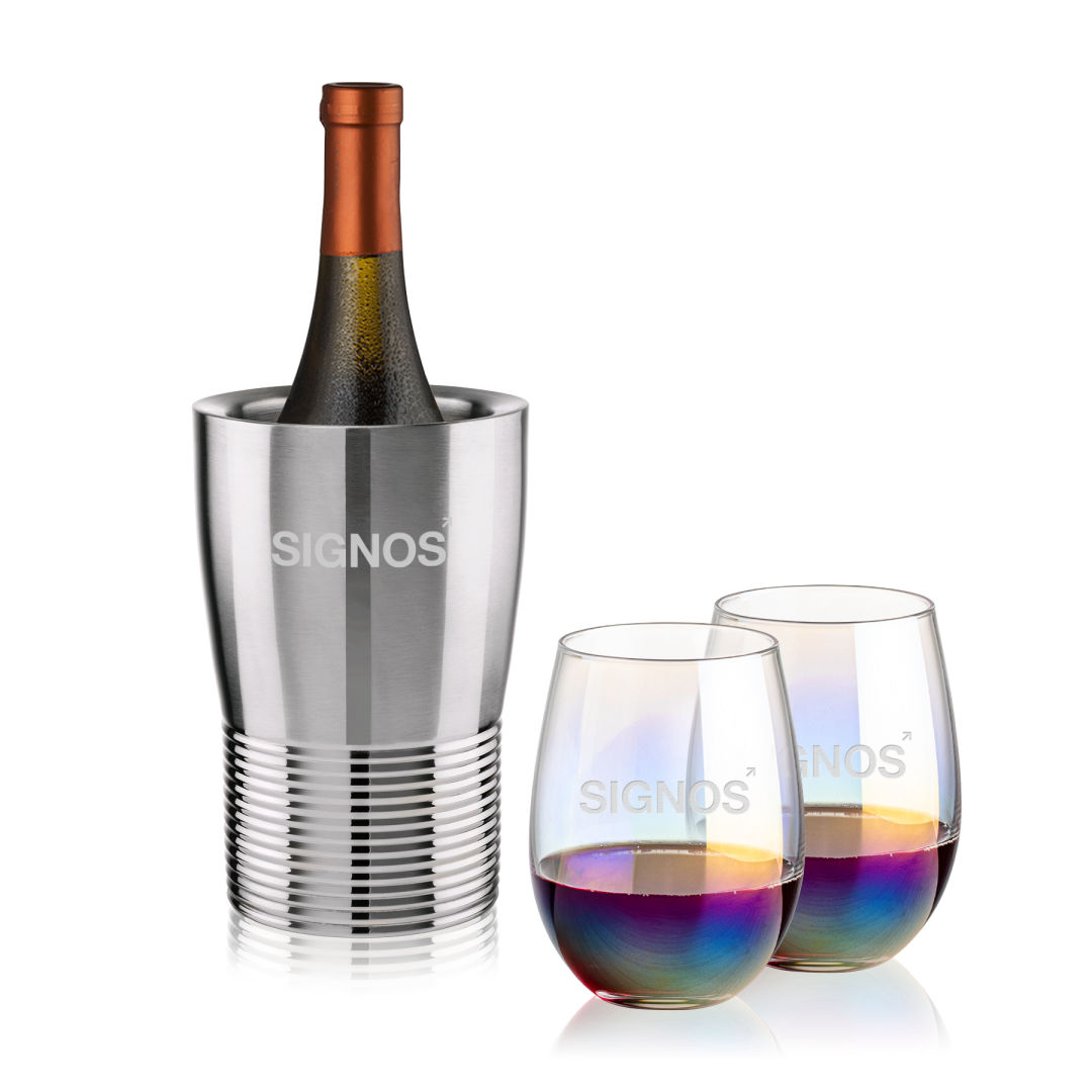 Genoa Wine Cooler & Miami Stemless Wine Set 1