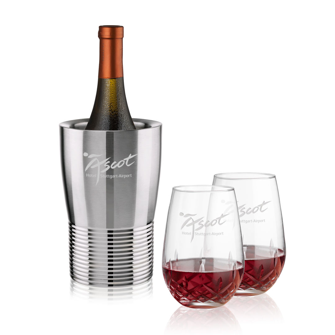 Genoa Wine Cooler & Templeton Stemless Wine Set 1