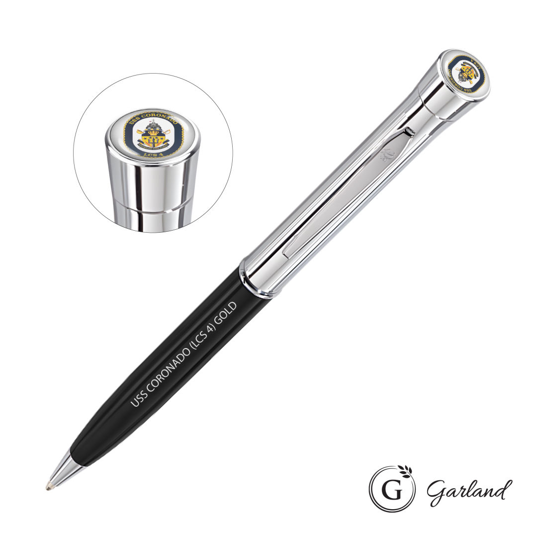 Garland® Monogram Custom Twist Ballpoint Pen - Chrome 1