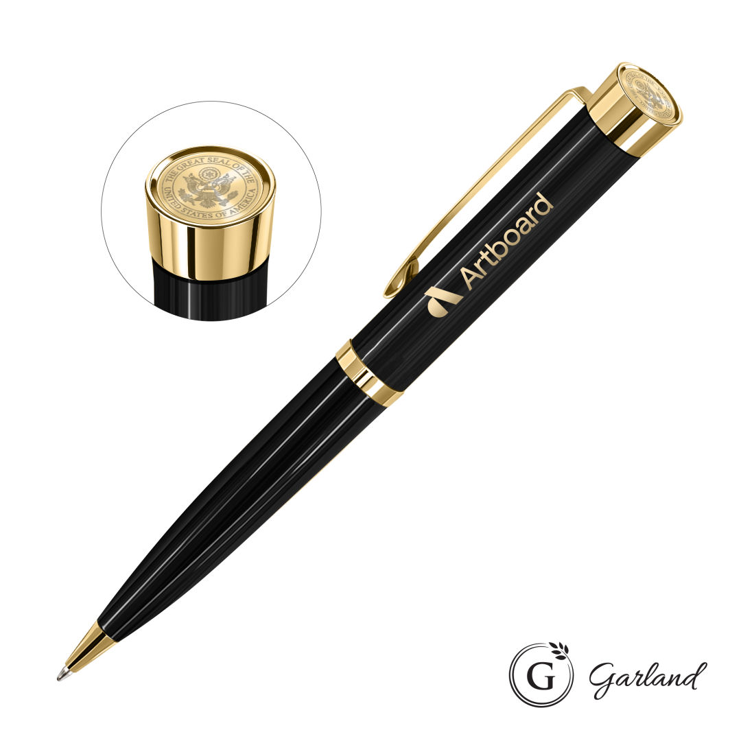 Garland® Executive Color Custom Emblem Ballpoint Pen - Gold 1