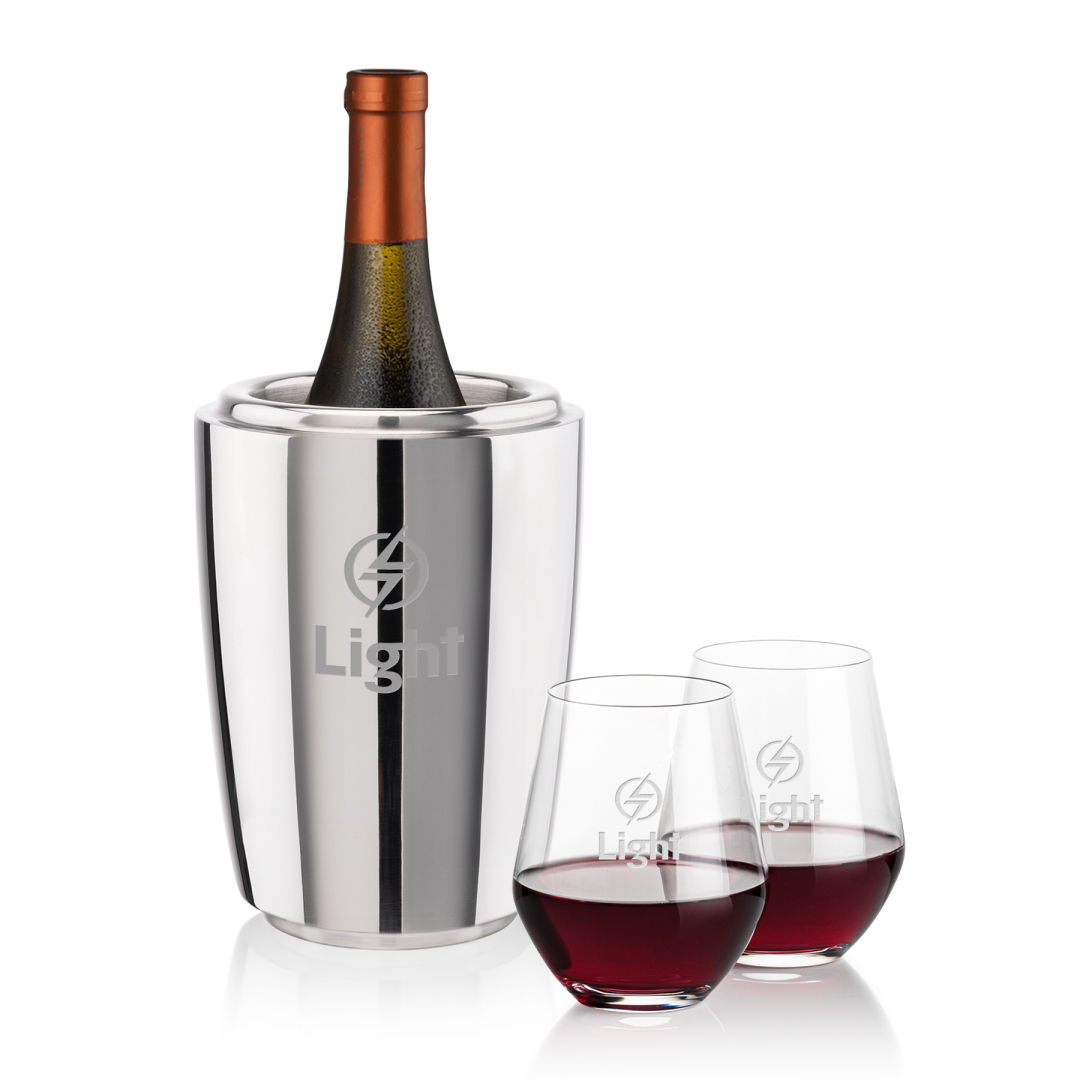 Pescara Wine Cooler & Reina Stemless Wine Set 1