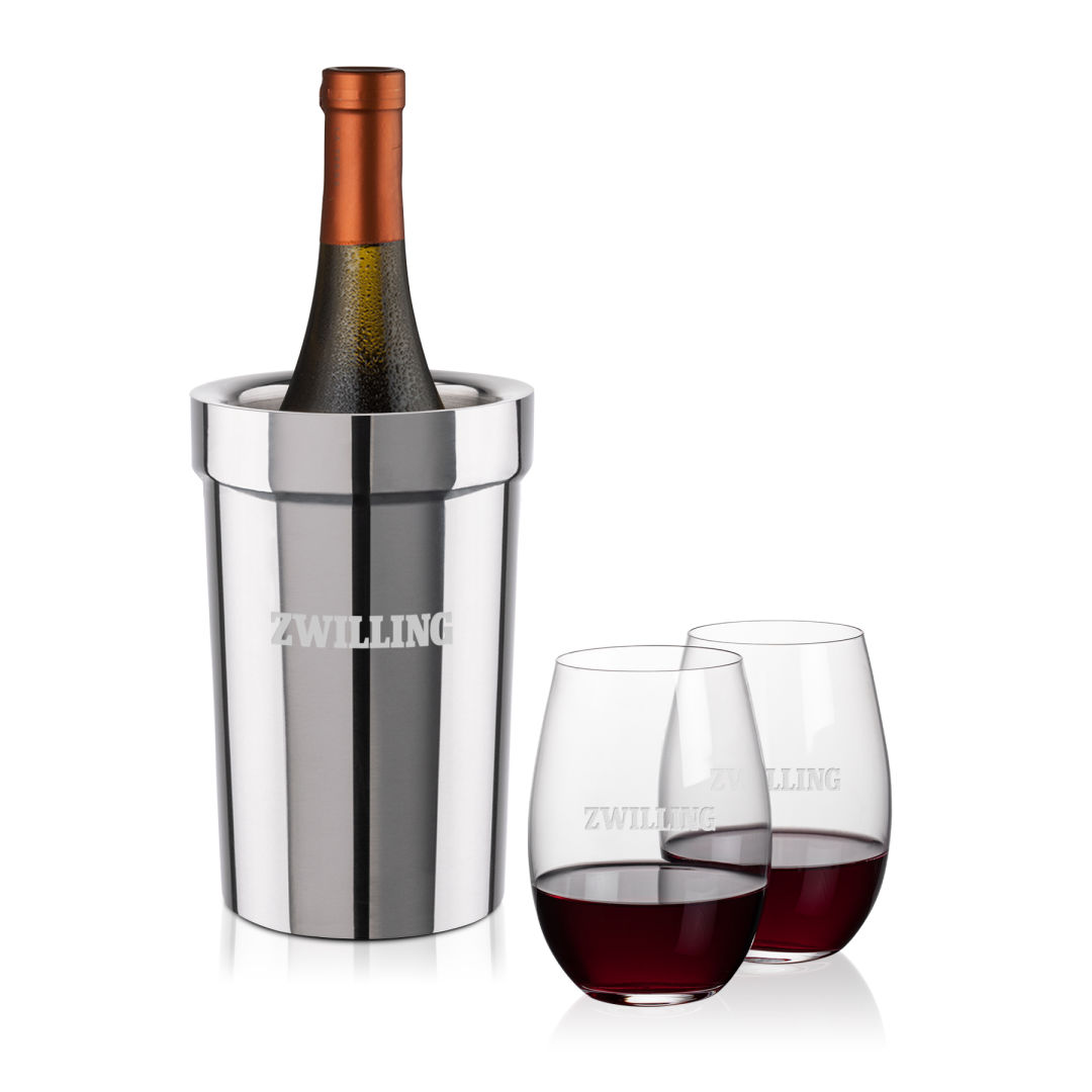 Milano Wine Cooler & Laurent Stemless Wine Set 1
