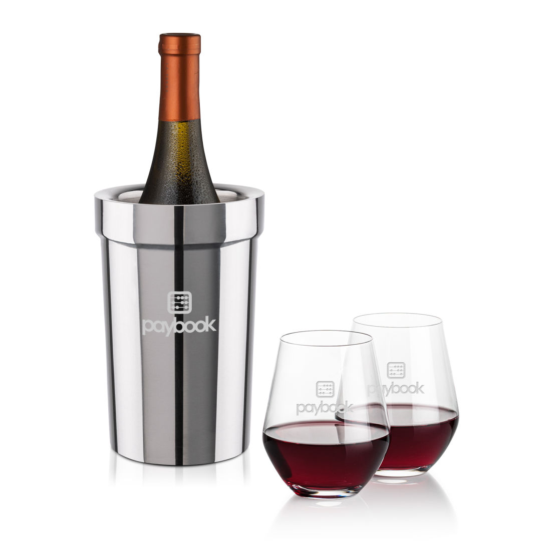 Milano Wine Cooler & Reina Stemless Wine Set 1